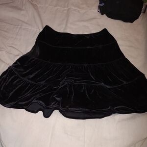 Max Edition Black Velvet Skater Skirt